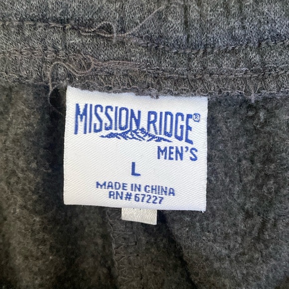 Mission Ridge Men’s Dark Heather Gray Sweatpants Sz L NWOT - Picture 2 of 5